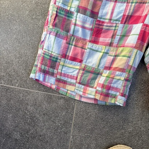 Brooks Brothers 346 Madras Patchwork Lightweight Shorts Women 12 Plaid Preppy - Picture 6 of 12